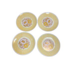 Set Of 4 Vintage Taylor Smith Taylor Nosegay Salad Bread Plates 6 3/4" Sunflower